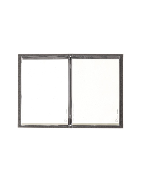 Porta Menu ITALY A5 (16,5x23,4 cm) - 2 buste (4 facciate) elastico nero - stampa bassorilievo - colore GRIGIO