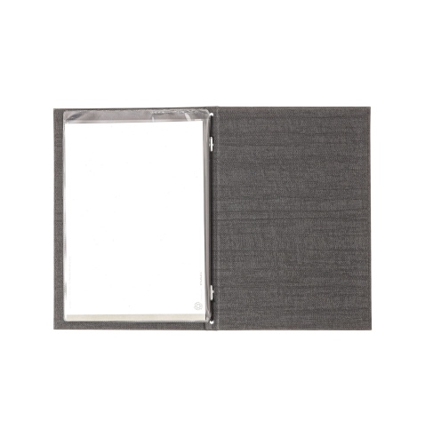 Porta Menu ITALY A5 (16,5x23,4 cm) - 2 buste (4 facciate) elastico nero - stampa bassorilievo - colore GRIGIO