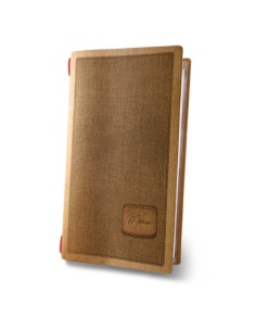 Porta Menu CUSTOM A4 SLIM (17,4x31,8 cm) "COUNTRY menu" solo elastico rosso ECO NATURALE sp. 0.6