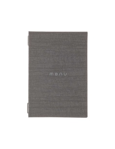 Porta Menu ITALY A5 (16,5x23,4 cm) - cornicetta (4 facciate) - scritta menu - colore GRIGIO
