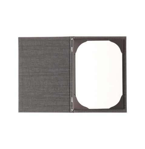 Porta Menu ITALY A5 (16,5x23,4 cm) - cornicetta (4 facciate) - scritta menu - colore GRIGIO