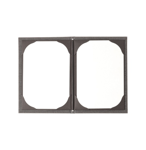 Porta Menu ITALY A5 (16,5x23,4 cm) - cornicetta (4 facciate) - scritta menu - colore GRIGIO