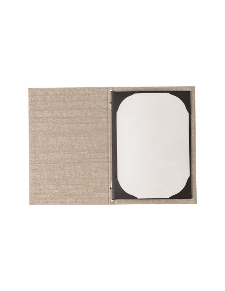 Porta Menu ITALY A5 (16,5x23,4 cm) - cornicetta (4 facciate) - scritta menu - colore AVORIO