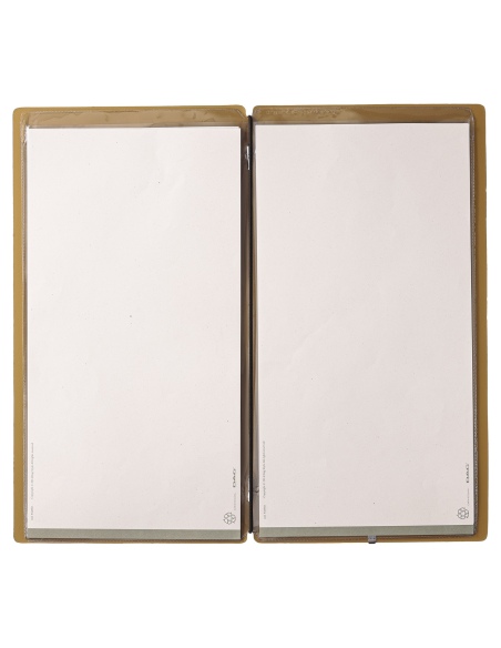 Porta Menu A4 SLIM (17,4x31,8 cm) senza etichetta 2 buste (4 facciate) elastico nero CHEF OCRA