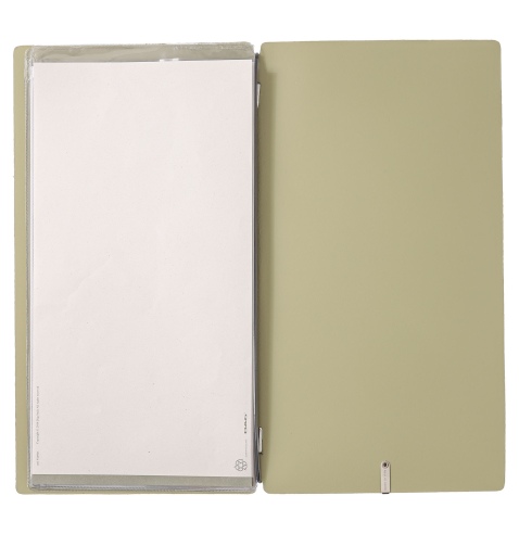 Porta Menu A4 SLIM (17,4x31,8 cm) senza etichetta 2 buste (4 facciate) elastico nero CHEF SALVIA