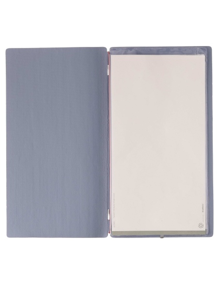 Porta Menu A4 SLIM (17,4x31,8 cm) senza etichetta 2 buste (4 facciate) elastico rosso JUTA AVIO