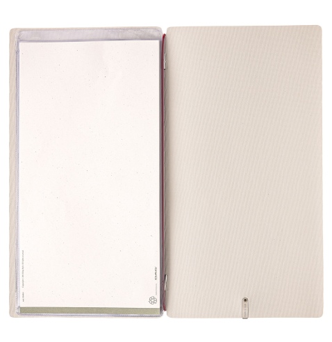Porta Menu A4 SLIM (17,4x31,8 cm) senza etichetta 2 buste (4 facciate) elastico rosso JUTA AVORIO