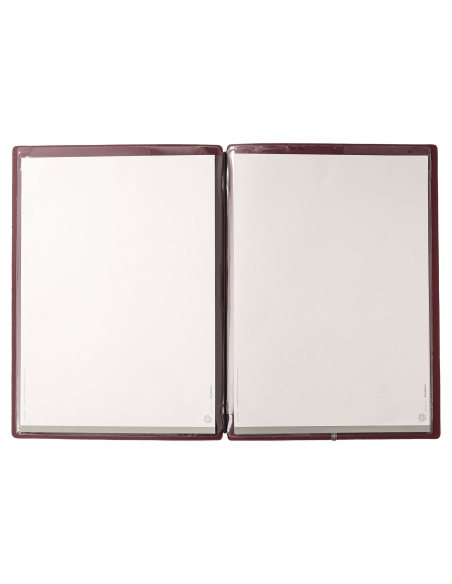 Porta Menu A4 (23,2x31,8 cm) senza etichetta 2 buste (4 facciate) elastico nero CHEF BORDEAUX