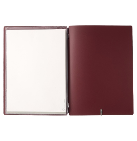 Porta Menu A4 (23,2x31,8 cm) senza etichetta 2 buste (4 facciate) elastico nero CHEF BORDEAUX