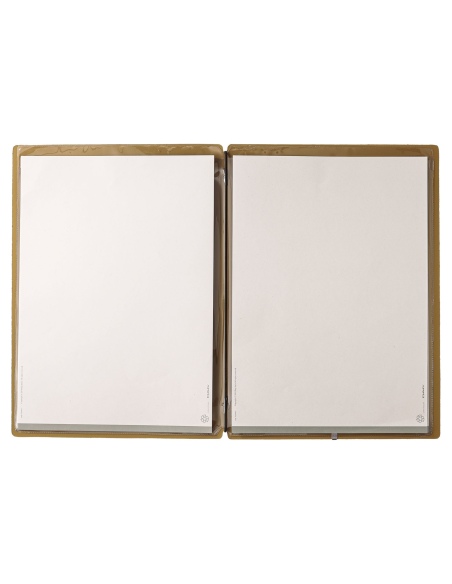 Porta Menu A4 (23,2x31,8 cm) senza etichetta 2 buste (4 facciate) elastico nero CHEF OCRA
