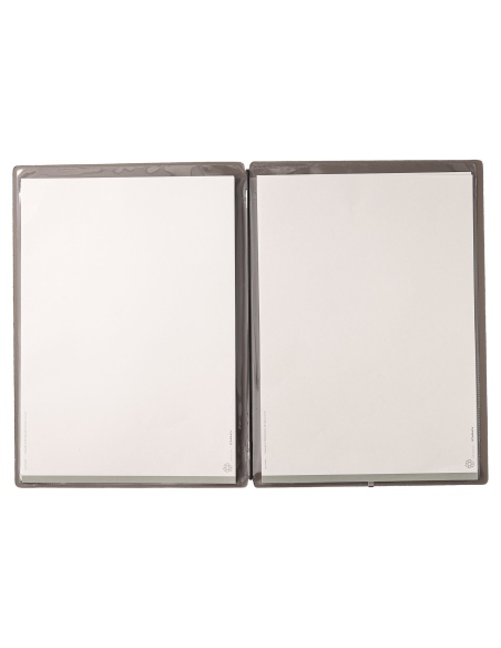 Porta Menu A4 (23,2x31,8 cm) senza etichetta 2 buste (4 facciate) elastico nero CHEF TORTORA