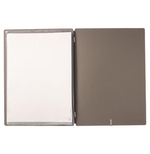 Porta Menu A4 (23,2x31,8 cm) senza etichetta 2 buste (4 facciate) elastico nero CHEF TORTORA
