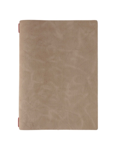 Porta Menu A4 (23,2x31,8 cm) senza etichetta 2 buste (4 facciate) elastico rosso JUTA CAMMELLO