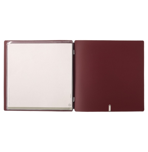 Porta Menu QUADRATO (23x23,1 cm) senza etichetta 2 buste (4 facciate) elastico nero CHEF BORDEAUX