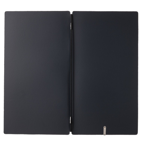 Porta Menu A4 SLIM (17,4x31,8 cm) stampa bassorilievo solo elastico nero CHEF BLU