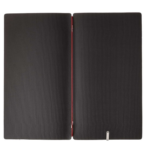 Porta Menu A4 SLIM (17,4x31,8 cm) stampa bassorilievo solo elastico rosso JUTA NERO