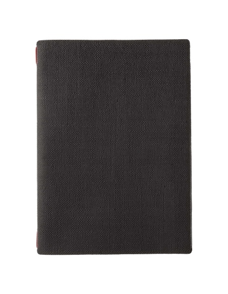 Porta Menu A4 (23,2x31,8 cm) stampa bassorilievo solo elastico rosso JUTA NERO