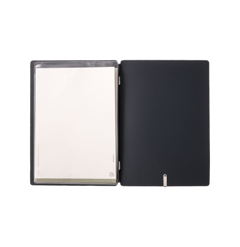 Porta Menu A5 (16,5x23,1 cm) stampa bassorilievo 2 buste (4 facciate) elastico nero CHEF BLU
