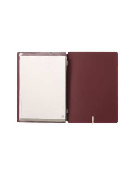 Porta Menu A5 (16,5x23,1 cm) stampa bassorilievo 2 buste (4 facciate) elastico nero CHEF BORDEAUX