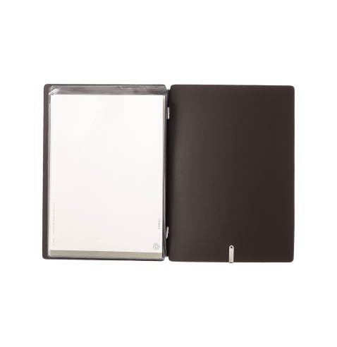 Porta Menu A5 (16,5x23,1 cm) stampa bassorilievo 2 buste (4 facciate) elastico nero CHEF MARRONE