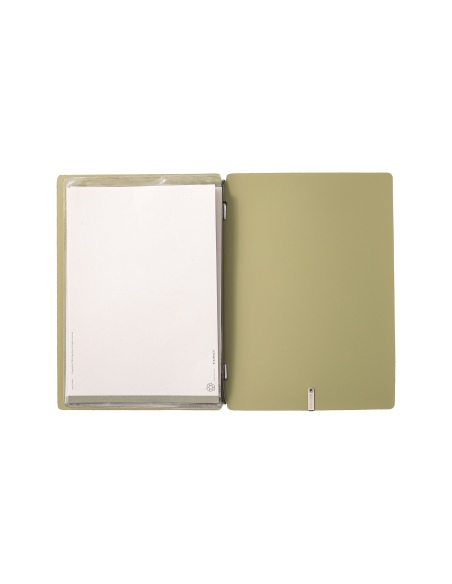 Porta Menu A5 (16,5x23,1 cm) stampa bassorilievo 2 buste (4 facciate) elastico nero CHEF SALVIA