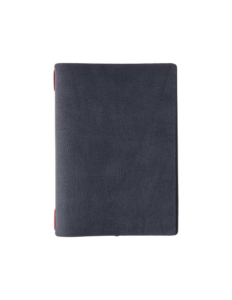 Porta Menu A5 (16,5x23,1 cm) stampa bassorilievo 2 buste (4 facciate) elastico rosso JUTA BLU