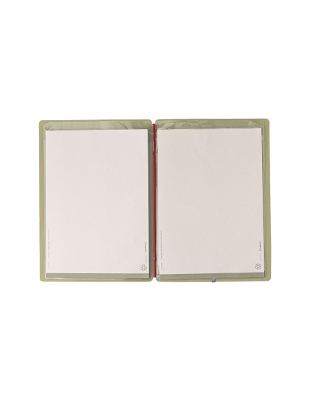 Porta Menu A5 (16,5x23,1 cm) stampa bassorilievo 2 buste (4 facciate) elastico rosso JUTA SALVIA