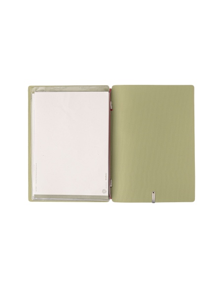 Porta Menu A5 (16,5x23,1 cm) stampa bassorilievo 2 buste (4 facciate) elastico rosso JUTA SALVIA