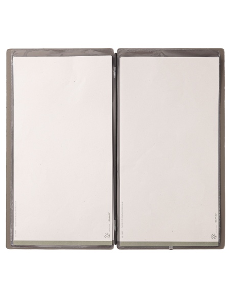Porta Menu A4 SLIM (17,4x31,8 cm) stampa bassorilievo 2 buste (4 facciate) elastico nero CHEF TORTORA