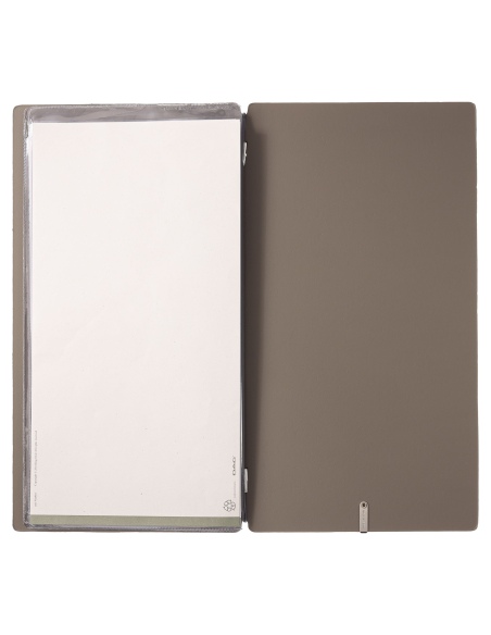 Porta Menu A4 SLIM (17,4x31,8 cm) stampa bassorilievo 2 buste (4 facciate) elastico nero CHEF TORTORA