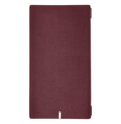 Porta Menu A4 SLIM (17,4x31,8 cm) stampa bassorilievo 2 buste (4 facciate) elastico rosso JUTA BORDEAUX