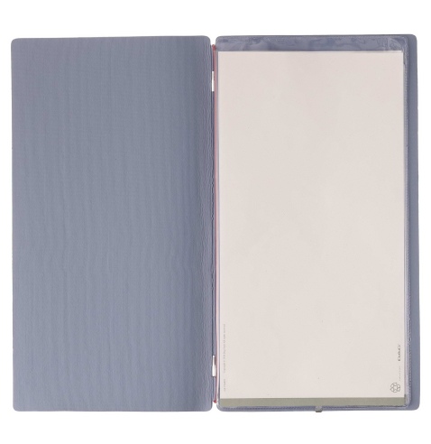 Porta Menu A4 SLIM (17,4x31,8 cm) stampa bassorilievo 2 buste (4 facciate) elastico rosso JUTA AVIO