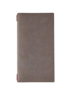 Porta Menu A4 SLIM (17,4x31,8 cm) stampa bassorilievo 2 buste (4 facciate) elastico rosso JUTA GRIGIO