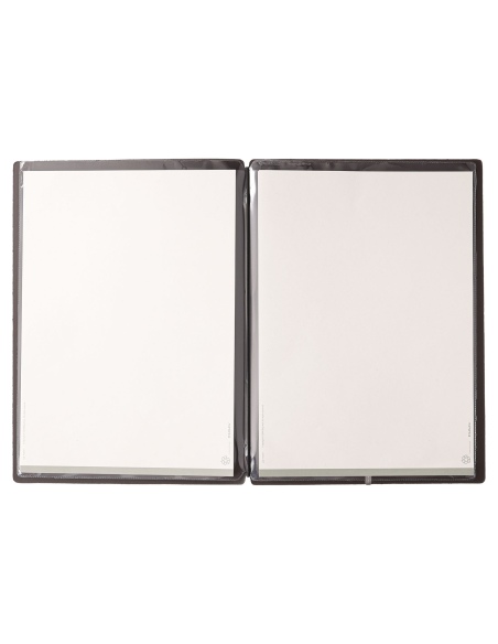 Porta Menu A4 (23,2x31,8 cm) stampa bassorilievo 2 buste (4 facciate) elastico nero CHEF MARRONE