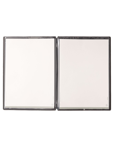 Porta Menu A4 (23,2x31,8 cm) stampa bassorilievo 2 buste (4 facciate) elastico nero CHEF NERO