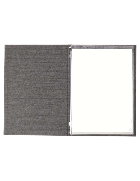 Porta Menu ITALY A4 (23,2x32 cm) - 2 buste (4 facciate) elastico nero - senza scritta - colore GRIGIO