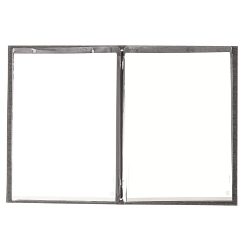 Porta Menu ITALY A4 (23,2x32 cm) - 2 buste (4 facciate) elastico nero - senza scritta - colore GRIGIO