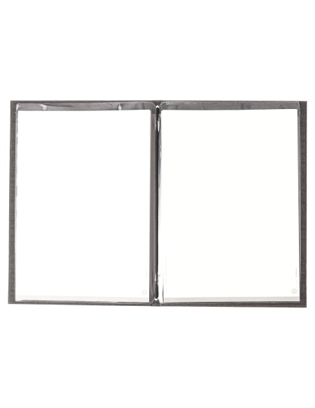 Porta Menu ITALY A4 (23,2x32 cm) - 2 buste (4 facciate) elastico nero - senza scritta - colore GRIGIO