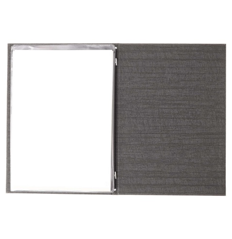 Porta Menu ITALY A4 (23,2x32 cm) - 2 buste (4 facciate) elastico nero - senza scritta - colore GRIGIO
