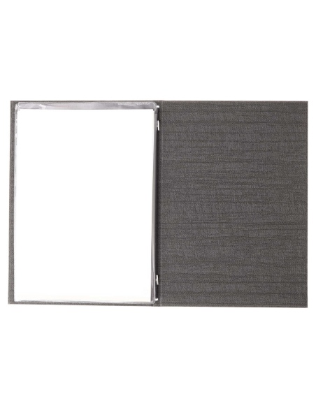 Porta Menu ITALY A4 (23,2x32 cm) - 2 buste (4 facciate) elastico nero - senza scritta - colore GRIGIO