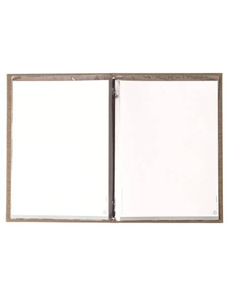 Porta Menu ITALY A4 (23,2x32 cm) - 2 buste (4 facciate) elastico nero - senza scritta - colore SABBIA