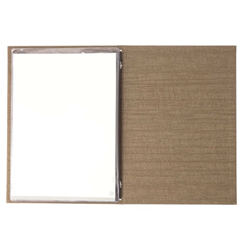 Porta Menu ITALY A4 (23,2x32 cm) - 2 buste (4 facciate) elastico nero - senza scritta - colore SABBIA