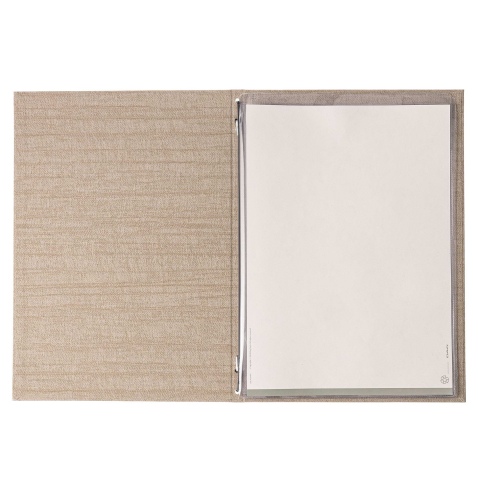 Porta Menu ITALY A4 (23,2x32 cm) - 2 buste (4 facciate) elastico nero - senza scritta - colore AVORIO