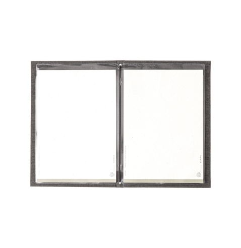 Porta Menu ITALY A5 (16,5x23,4 cm) - 2 buste (4 facciate) elastico nero - senza scritta - colore GRIGIO