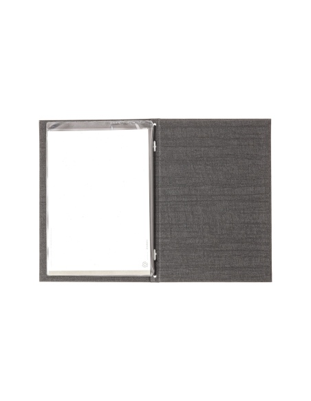 Porta Menu ITALY A5 (16,5x23,4 cm) - 2 buste (4 facciate) elastico nero - senza scritta - colore GRIGIO