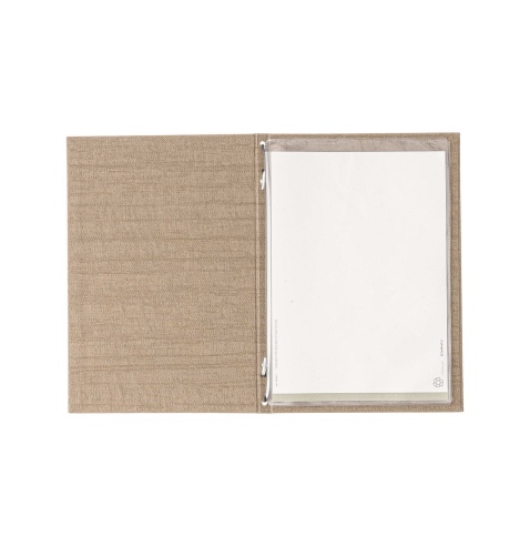 Porta Menu ITALY A5 (16,5x23,4 cm) - 2 buste (4 facciate) elastico nero - senza scritta - colore SABBIA