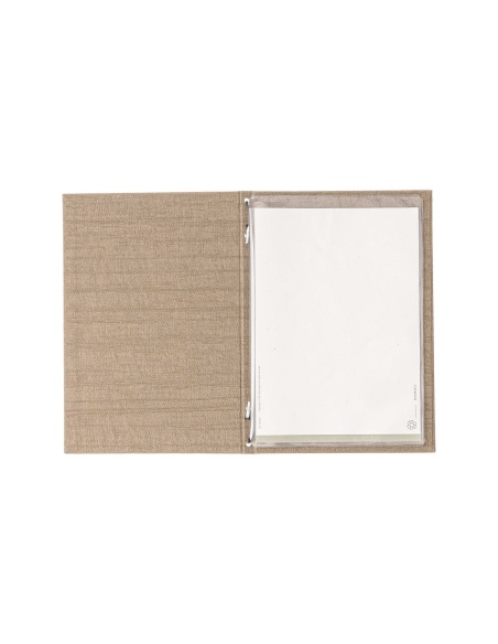 Porta Menu ITALY A5 (16,5x23,4 cm) - 2 buste (4 facciate) elastico nero - senza scritta - colore SABBIA
