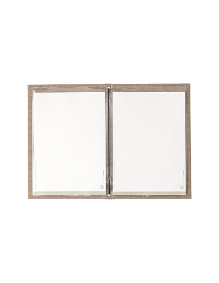 Porta Menu ITALY A5 (16,5x23,4 cm) - 2 buste (4 facciate) elastico nero - senza scritta - colore SABBIA