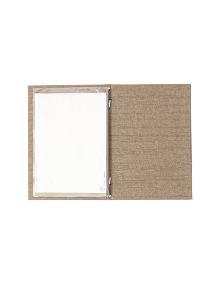 Porta Menu ITALY A5 (16,5x23,4 cm) - 2 buste (4 facciate) elastico nero - senza scritta - colore SABBIA