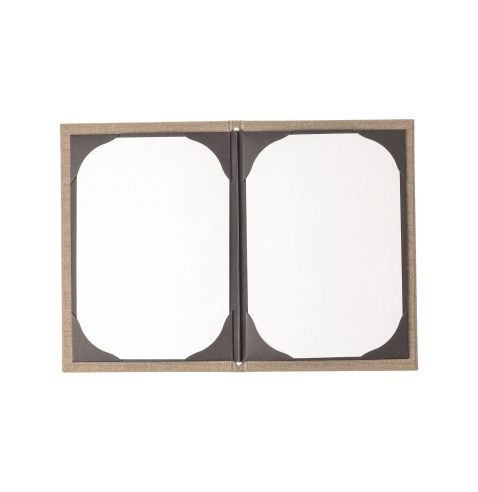 Porta Menu ITALY A5 (16,5x23,4 cm) - cornicetta (4 facciate) - senza scritta - colore SABBIA